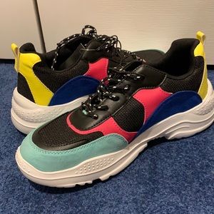 Bright, fun color block sneakers